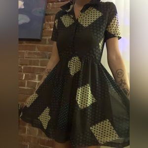 Green mini collard dress